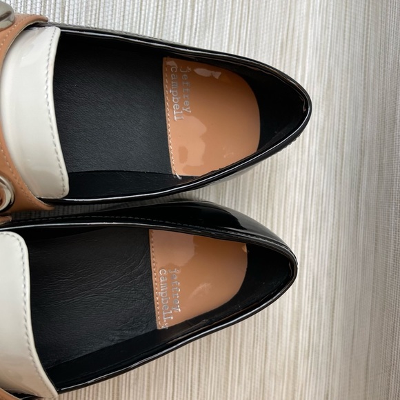 Jeffrey Campbell Student-2 Platform Loafers in Black Nude White Patent Size 7 - Picture 11 of 13